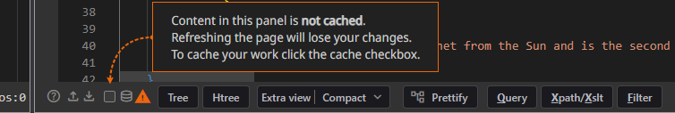 Caching warning
