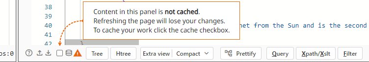 Caching warning