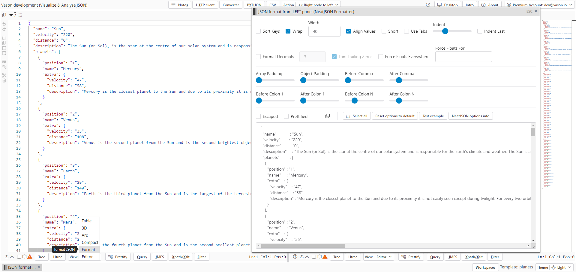JSON Format